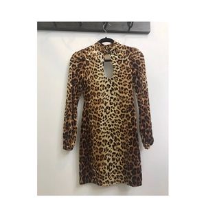 Silence+Noise animal print long sleeve dress small